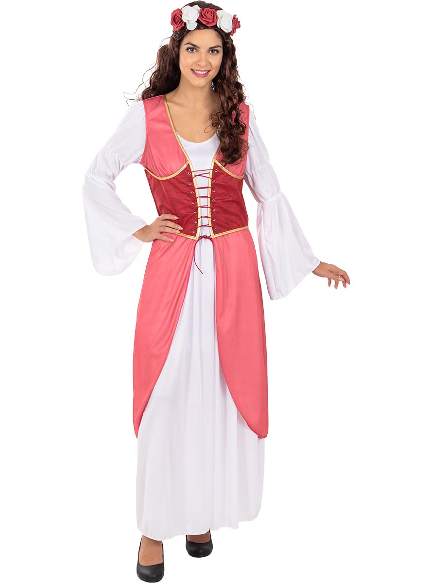 Funidelia | Disfraz de princesa Clarisa medieval para mujer Edad Media, Princesas, Reina - Disfraz para adultos y divertidos accesorios para Fiestas, Carnaval y Halloween - Granate