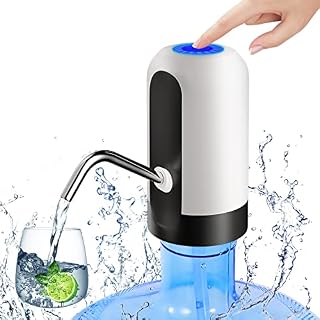 Water Bottle Pump 5 Gallon Water Dispenser, Automatic Drinking Water Pump Portable Electric Water Jug Pump USB Charging Water Dispenser Pump for Camping(White)