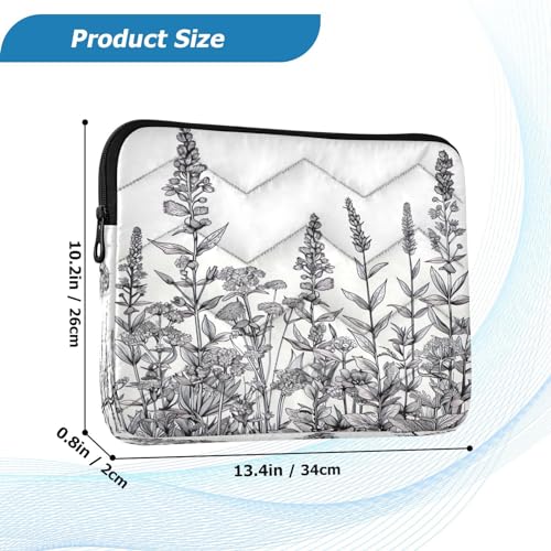 Funda para portátil 13-14 pulgadas impermeable con diseño floral miniatura 3