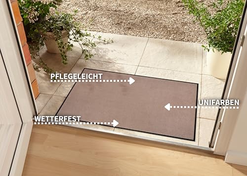 Hanse Home Washable Indoor and Outdoor Doormat Plain Door Mat Dirt Trapper Mat Dirt Trapper Mat Entrance Rug Non-Slip Sizes 40 x 60 cm Beige - Image 4