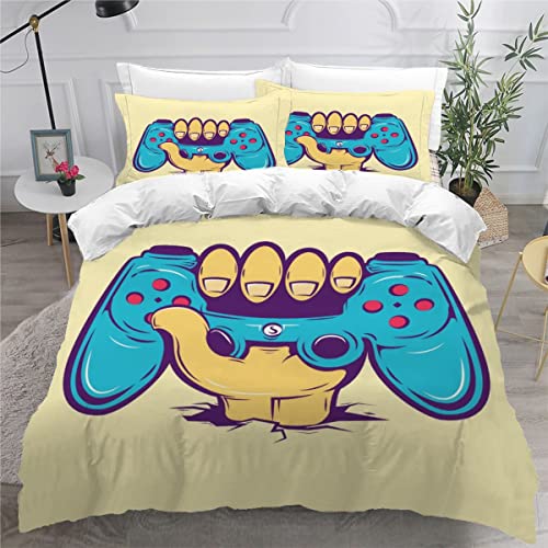 Manette de jeu housse de couette 220x240 avec fermeture éclair pour en finir avec les lits défaits - 2