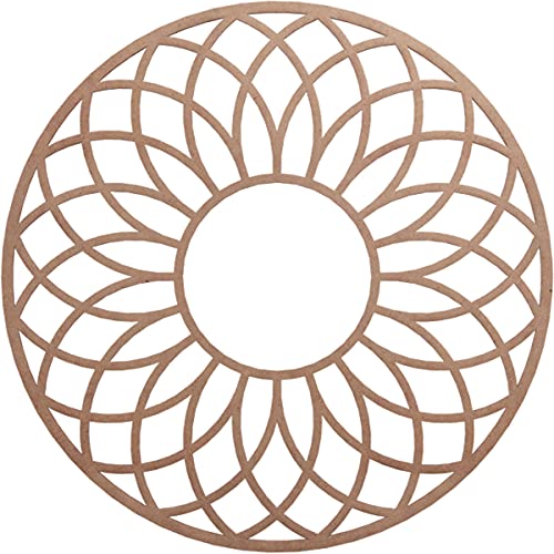 Image of Ekena Millwork 30 inchOD x 10 1 /4 inchID x 3 /8 inchT Cannes Wood Fretwork Pierced Ceiling Medallion, Wood (Paint Grade)