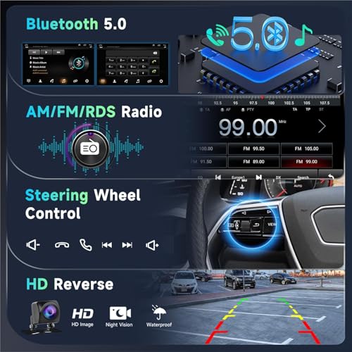 Image of 8 Core 8+128G Android Car Radio Stereo for Toyota Camry 2006-2011 with Wireless Carplay Android Auto, 9 Inch QLED Touch Screen, WiFi /4G, GPS Navi, DSP /Hi-Res, AM /FM, Bluetooth 5.0, Backup Camera