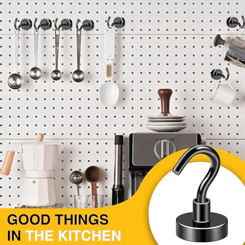 Image of DIYMAG Magnetic Hooks,120lbs Heavy Duty Magnets with Hook Black 12 Pack | Rare Earth N52 2026 Cruise Cabin Ship Essentials for Fridge Hanging Classroom Beach Vacation Kitchen Grills Home Must Have