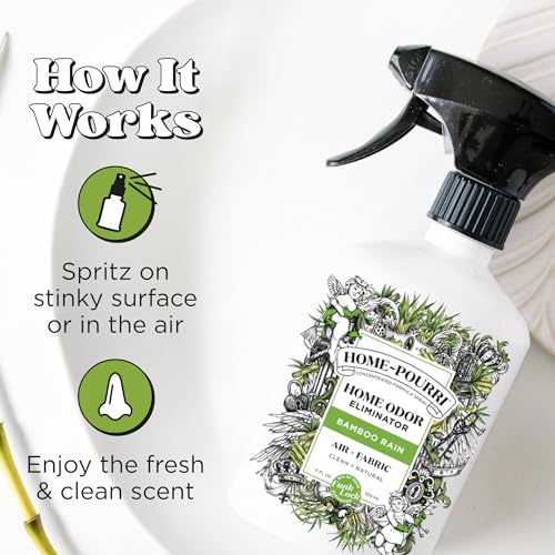 Image of Home-Pourri Air + Fabric Multi-Purpose Odor Freshener Spray, Bamboo Rain, 11 Fl Oz - Jasmine, Bamboo and Fresh Grass