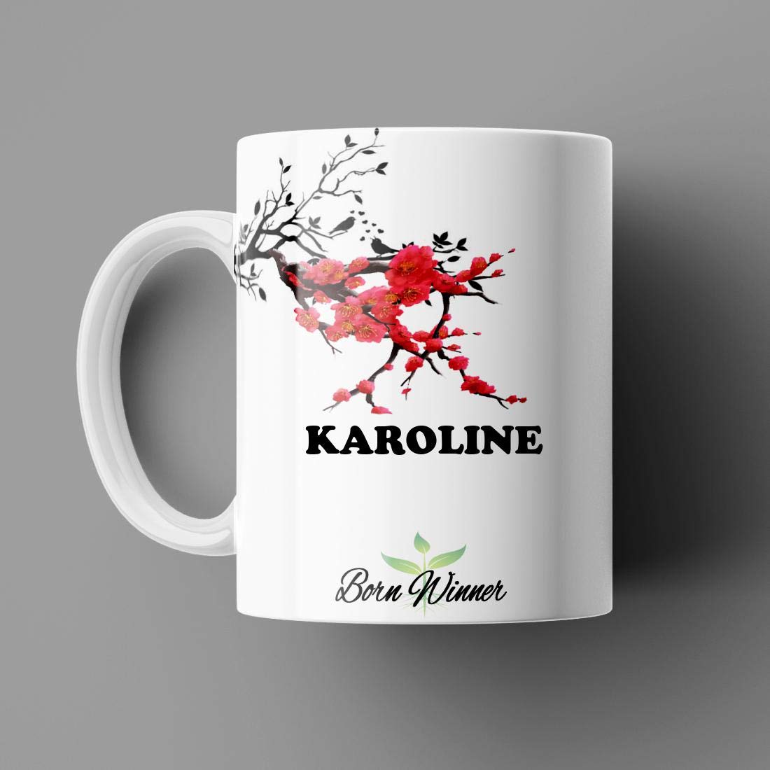 Name Printed Karoline Name Mug for Coffee White Ceramic Mug (350)ml