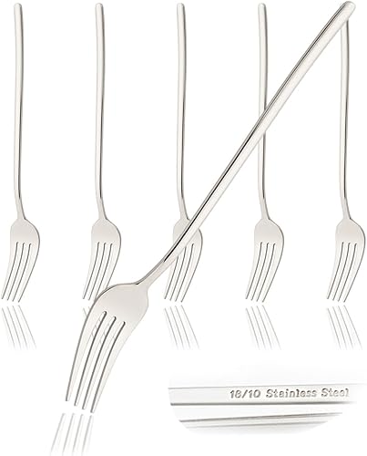 Miniatura 9 de JASHII Juego de cuchillos de cocina de acero inoxidable 1810, 6 cuchillos de mantequilla de mesa plateados, pulido con espejo, mango delgado, apto