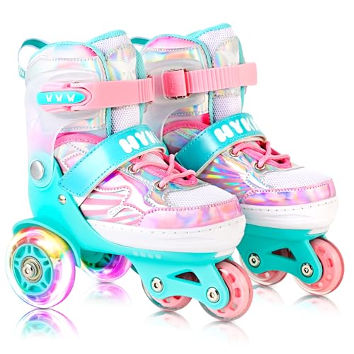 HYKID Toddler Roller Skates 4 Adjustable Sizes Fun Illuminating Safety...