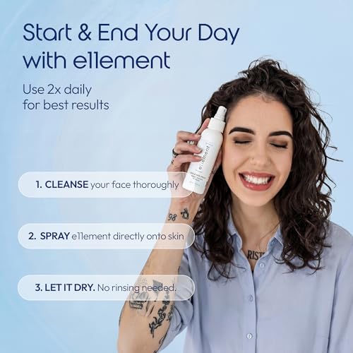 Image of e11ement Hypochlorous Acid Spray for Skin, HOCl Facial Mist & Body Spray, Skin Cleanser for Face, Acne Prone & Sensitive Skin, Fragrance Free, All Skin Types & All Ages (4 oz)