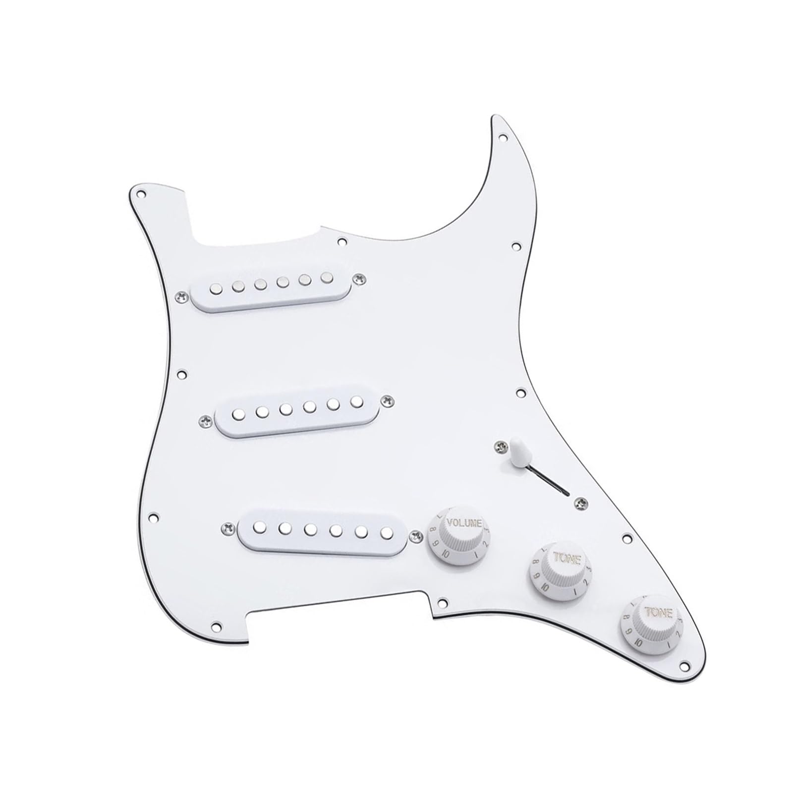 Zespół Obwodu Przetwornika Gitary Elektrycznej SSS Pickguard Z Pokrętłami Profesjonalne Akcesoria(White)