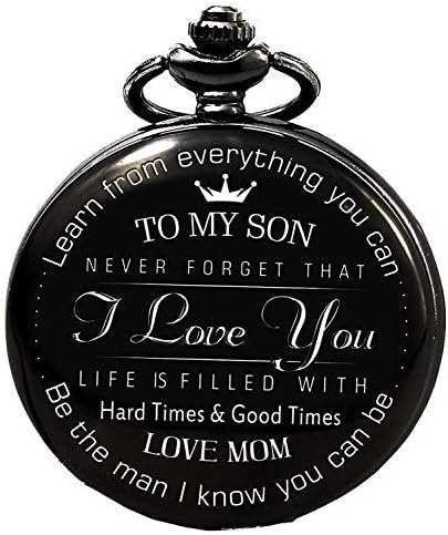 to My Son Gifts from Love Mom Pocket Watch with Chain