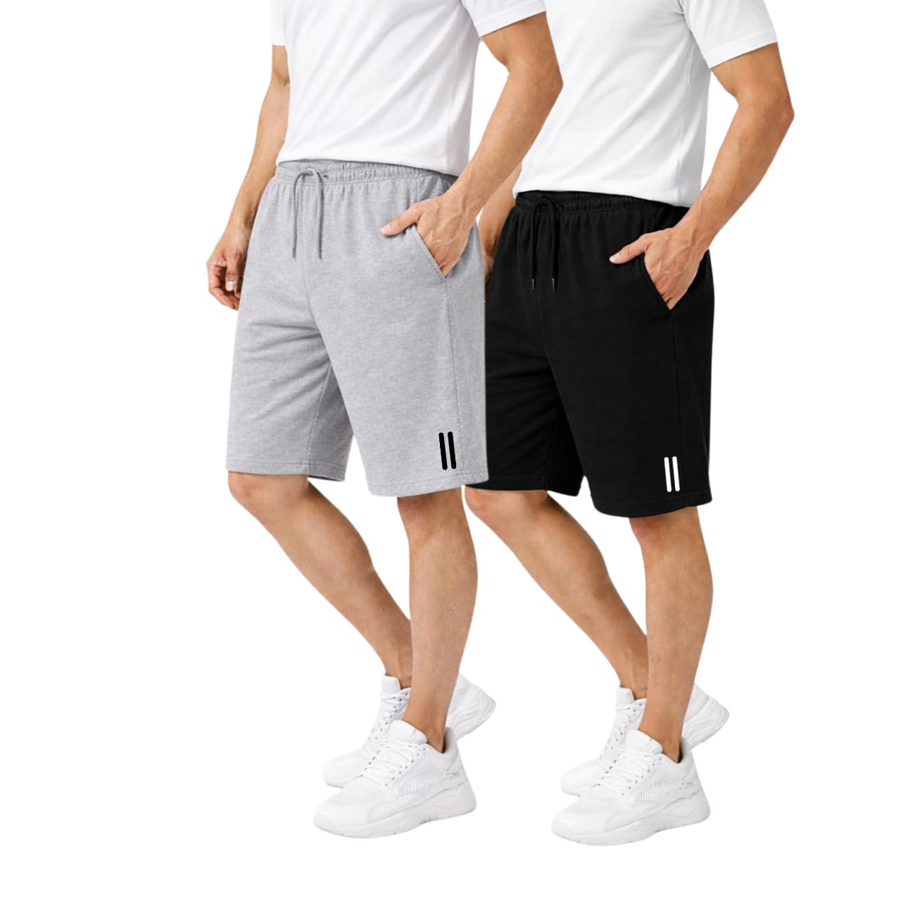 KART BLACK Plus Sizes Men's Cotton Knee length Shorts (M,L,XL,XXL,3XL,4XL,5XL shorts) | Casual and Night Wear Mens Shorts (Pack of 2)-picture-18
