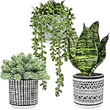 Winlyn 3 Pcs Small Potted Plants Artificial...