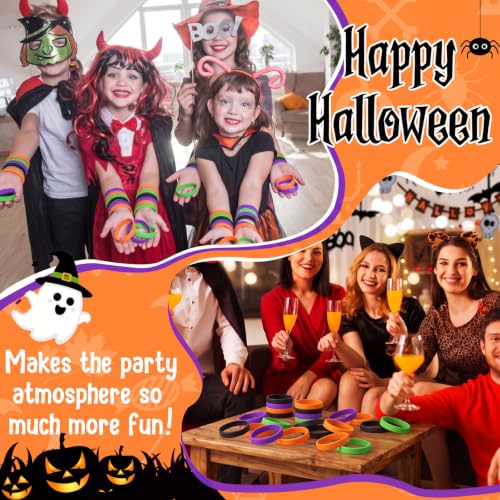 Image of Liliful 100 Pcs Silicone Wristbands Blank Rubber Bracelets,Halloween