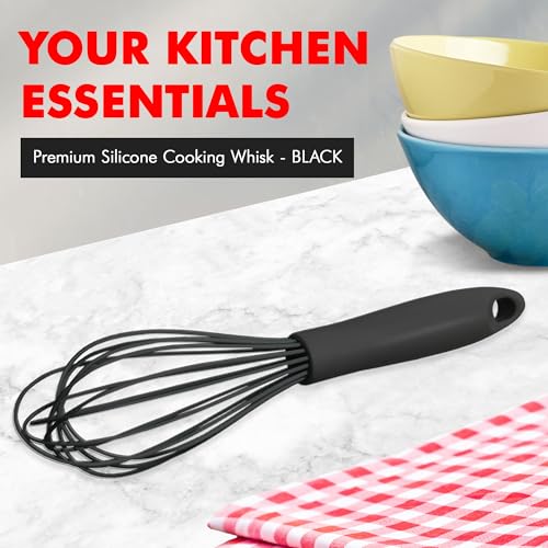 Image of Chef Craft Premium Silicone Wire Cooking Whisk, 10.5 inch, Black