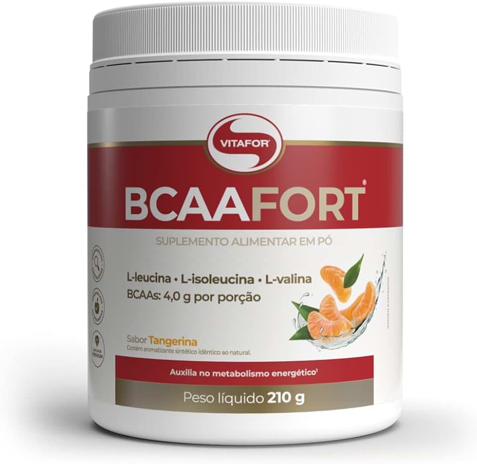 Vitafor - BCAA Fort - Tangerina - 210g, Branco
