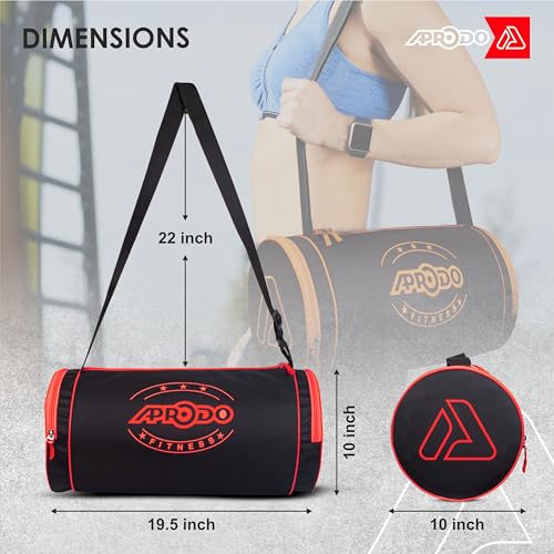 Image of APRODO Polyester PU Coated Sports Duffle /Shoulder /Gym Bag for Men & Women, 23L (18 x 9 x 9) Inch