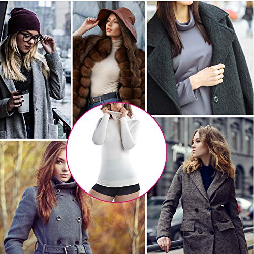 +MD Basic Slim Fit Long Sleeve Turtleneck T-Shirt Thermal Underwear Waist Tummy and Bust Shaper BeigeM - Thumbnail 6