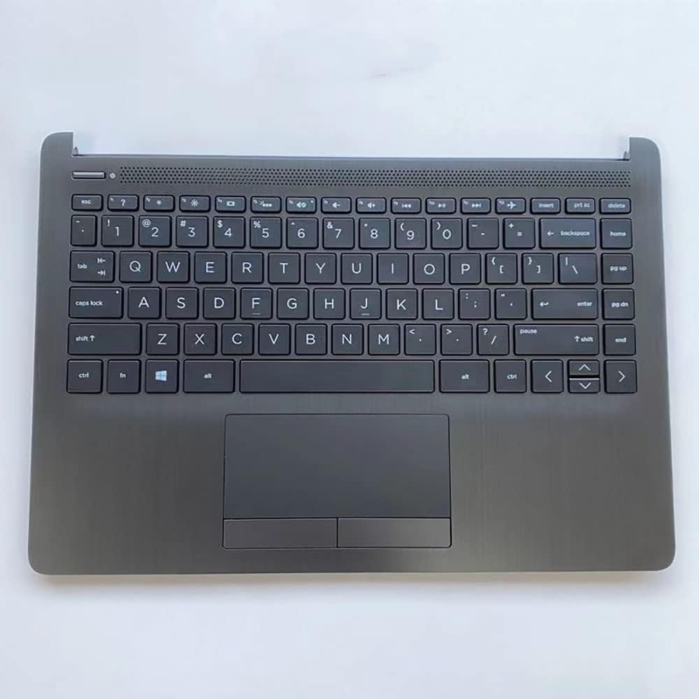 Replacement Laptop Upper Case Palmrest Backlit Keyboard Touchpad Assembly Part for HP 14-CF 14Z-DK 14S-CF 14S-DK 14-DF L24817-001 Black