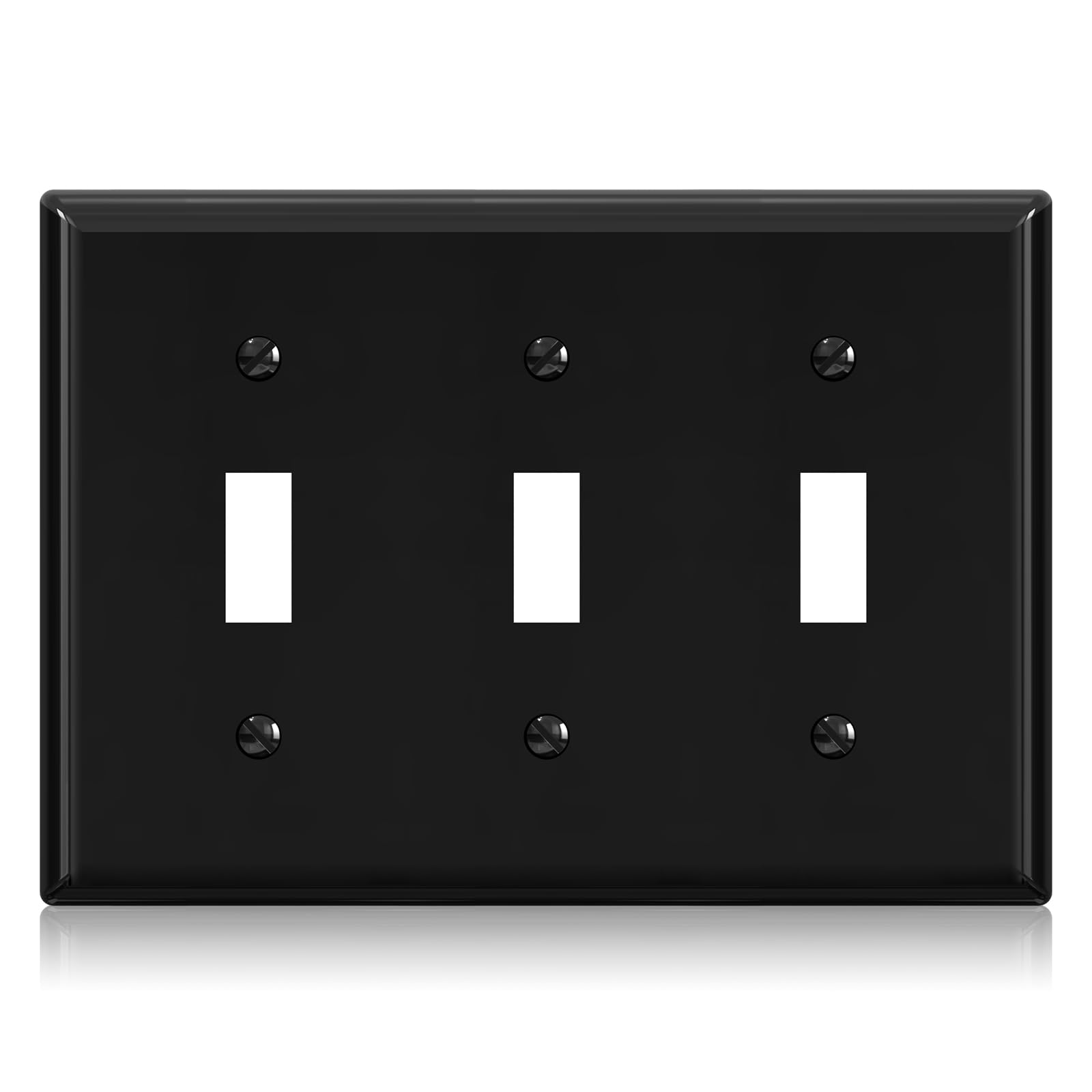 ELEGRP 3-Gang Toggle Switch Wall Plates, Standard Size 4.53" H x 6.39" L Thermoplastic Faceplate Cover for Toggle Dimmer Light Switches, UL Listed (1