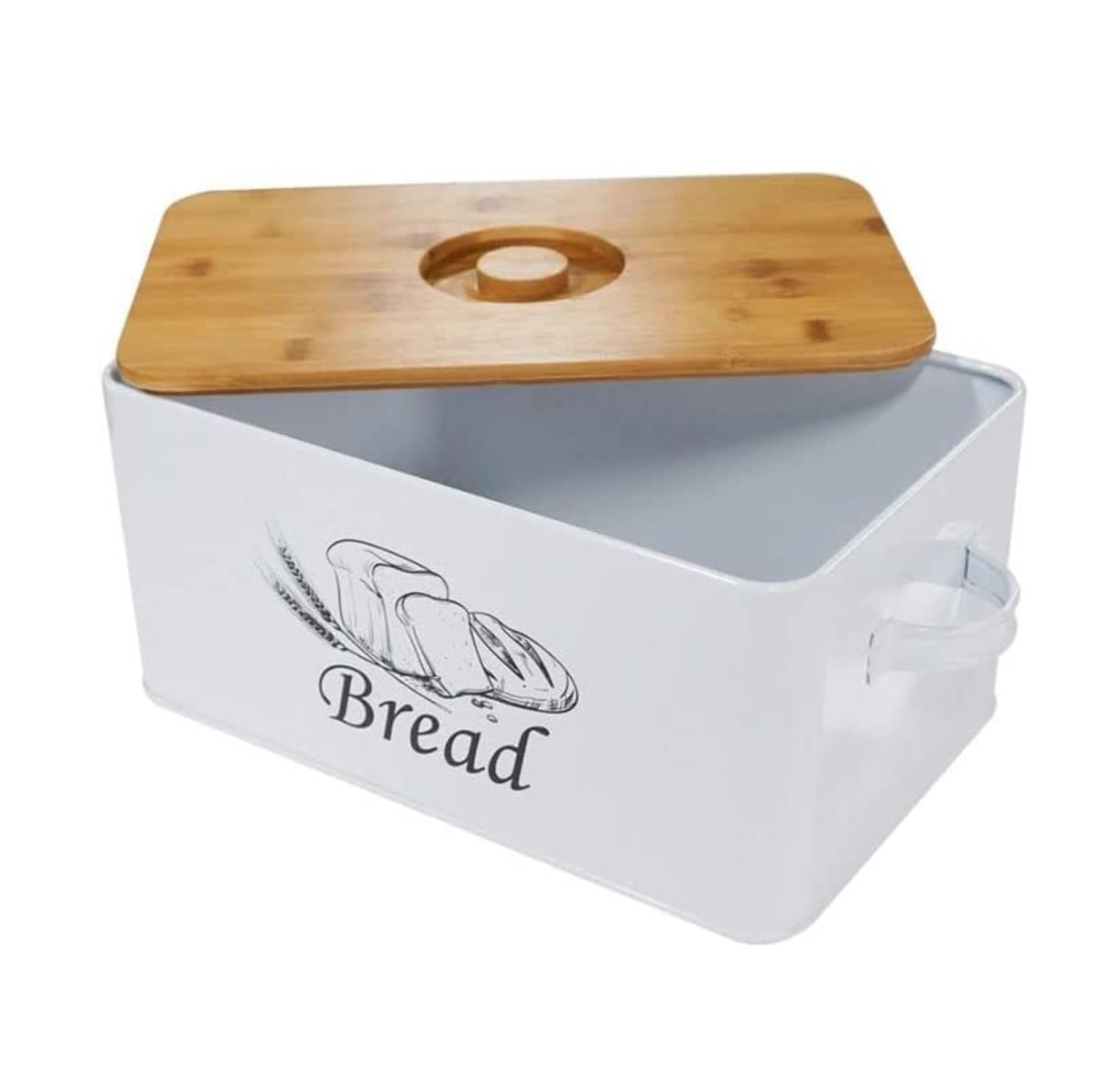MHbdfsxz Bread Container Storage Bin Modern Farmhouse Bread Box With Cutting Board Lid For Metal Storage Bin Cookies Pastries