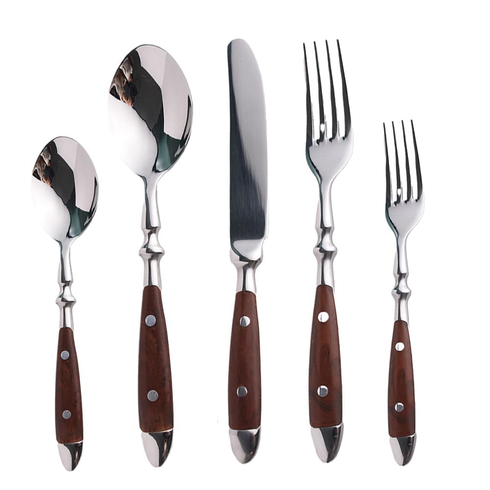 Silverware Set for 4 Classic 20 Piece Flatware Set Elegant 18/10 Stainless Steel Western Cutlery Delicate Utensils for Home Dishwasher Safe Mirror Polished