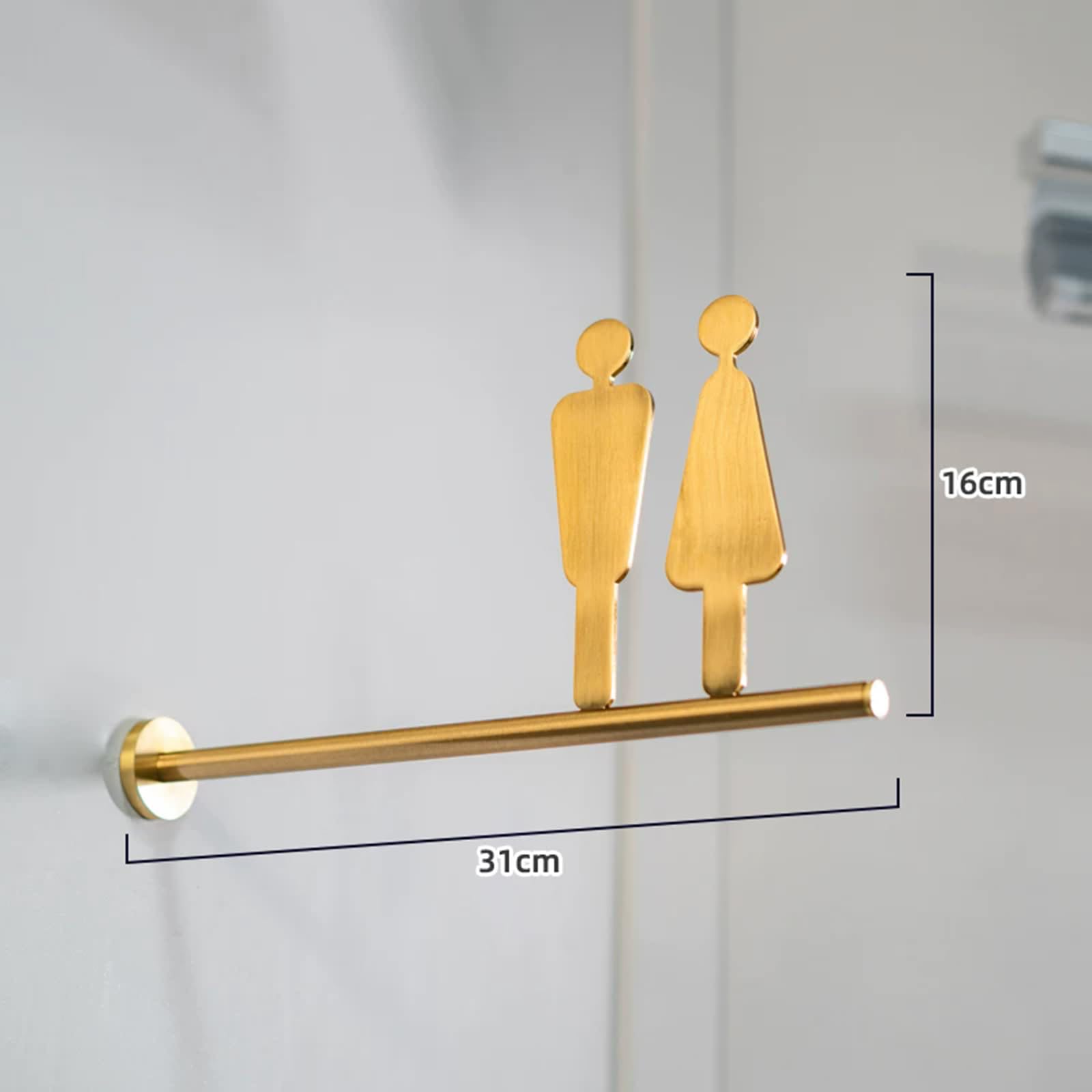 Letrero de baño montado en la pared, letrero de inodoro para hombres y mujeres, doble cara, decoración de puerta de baño, para negocios, oficinas y restaurantes