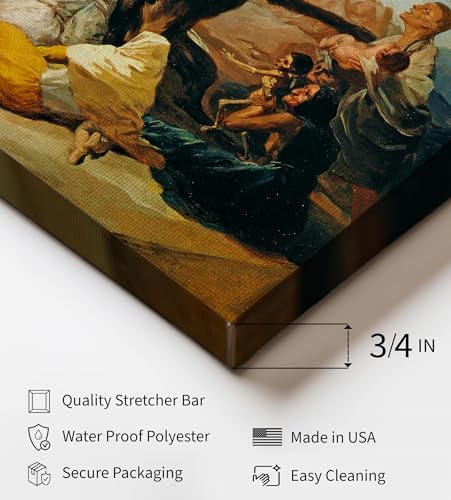 Image of Poster Master Francisco Goya Canvas - Retro Witches Sabbath Painting Print - Occult Art - Wicca Art - Gift for Men & Women - Gothic Decor for Living Room or Bedroom - Available in 8x10 to 30x40