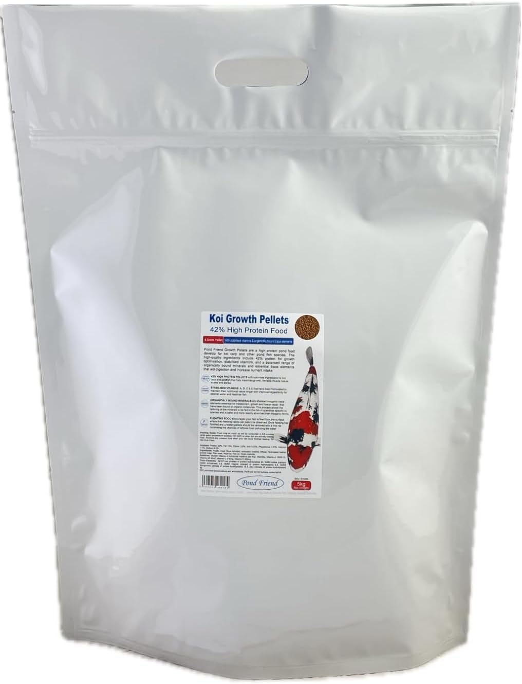 Koi Growth Pellets Floating Fish Food 5kg 4.5mm Carp & Goldfish High Protien Diet For Fast Growth