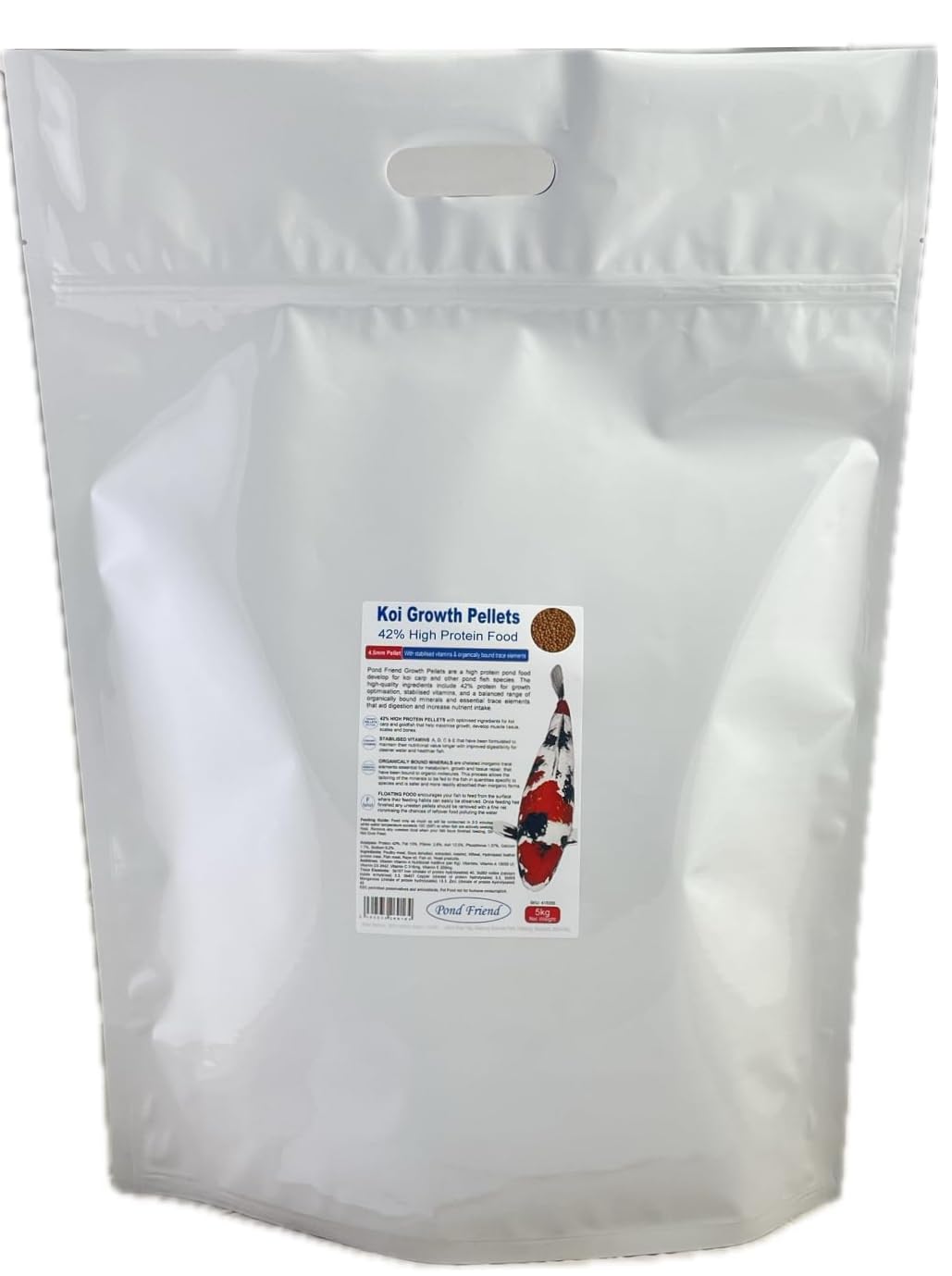 Pond Friend Koi Growth Pellets Floating Fish Food 5kg 4.5mm Carp & Goldfish High Protien Diet For Fast Growth
