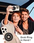 Phone Ring Holder Grip with Dual-Side Magnets, Universal Magnetic Kickstand Stand, Wireless Charging Friendly, Foldable for iPhone, Samsung, Android, Case, Desk, Car Mount, MagSafe Compatible-Black | Wireless Charging Friendly, Foldable Stand for iPh