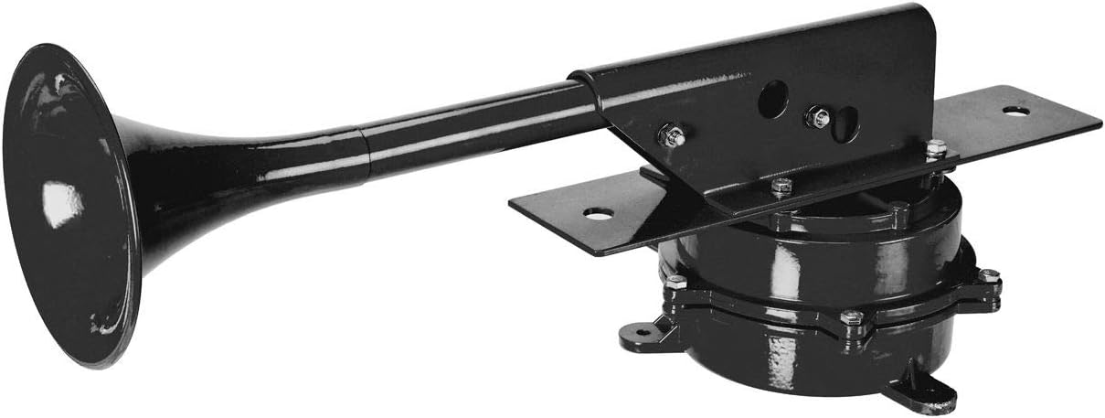 Wolo 390-24 Mighty Mo Heavy-Duty Industrial Equipment Horn 24-Volt, Flat Black Aluminum