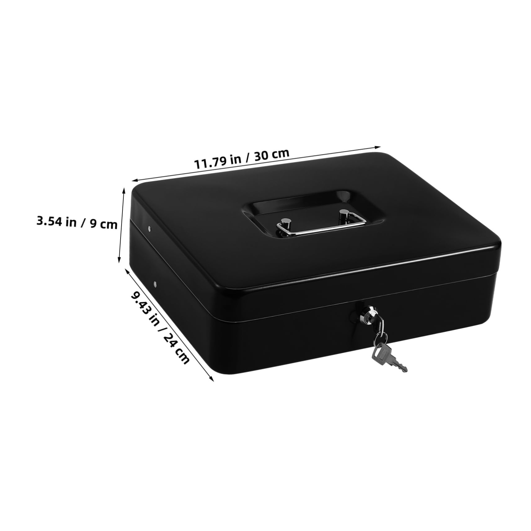 Caja Registradora con Llave y Bandeja para Monedas y Billetes, de Hierro Resistente, Portátil, con Gran Capacidad para Uso Doméstico y Comercial