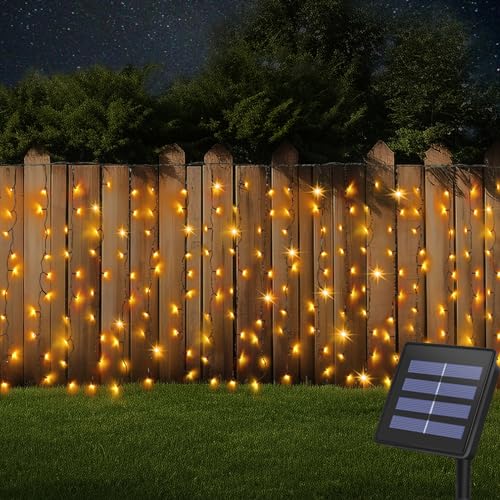 DBFAIRY Solar Curtain Lights,19.6ft x 3.3ft...