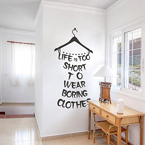 Vinilo decorativo de pared frases para ropa 34"x18" negro miniatura 1