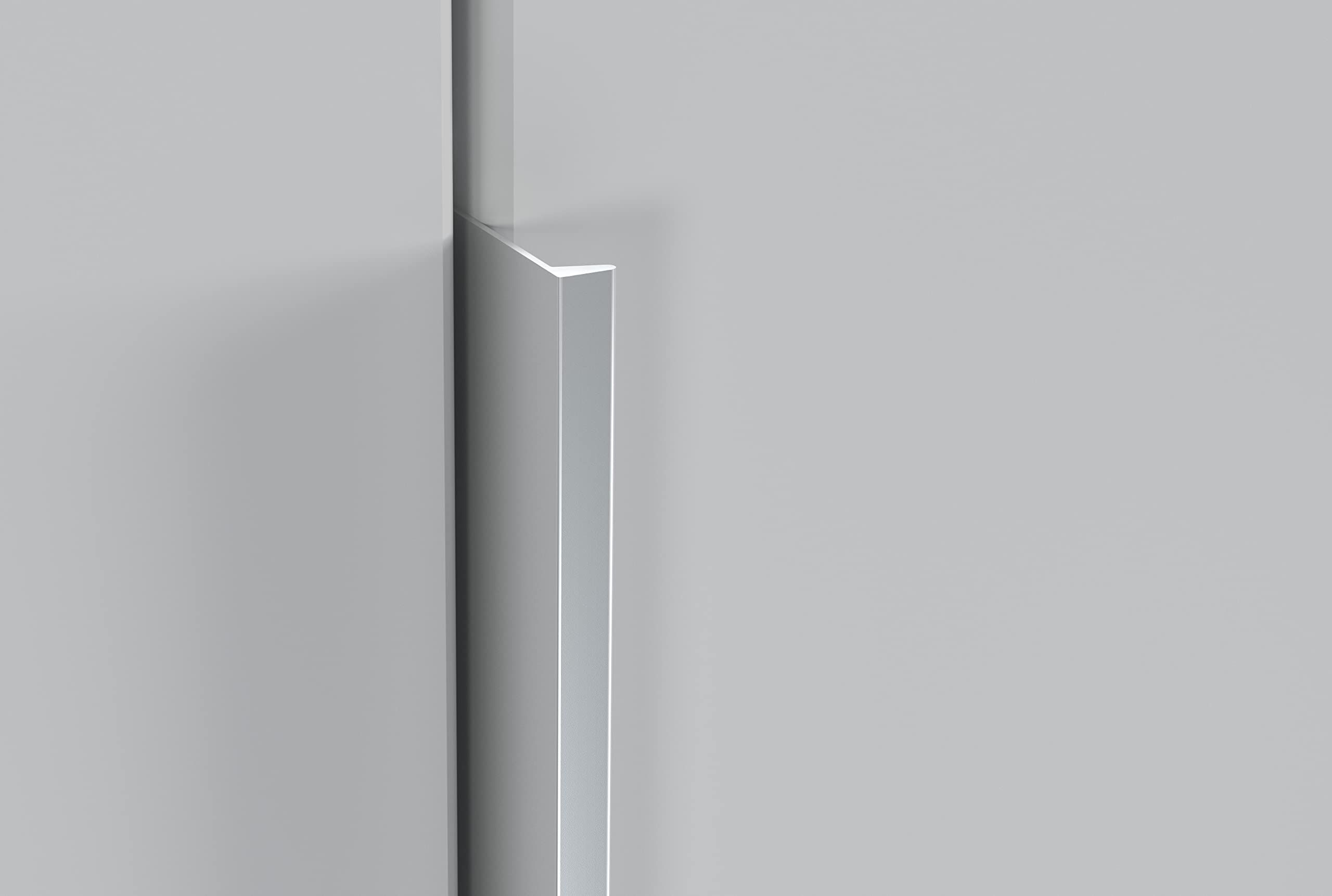 Rauch Möbel Alabama - Armadio angolare con specchio, 2 ante, con set di accessori Basic, 1 asta, 7 ripiani, 100 x 229 x 102 cm, colore: grigio