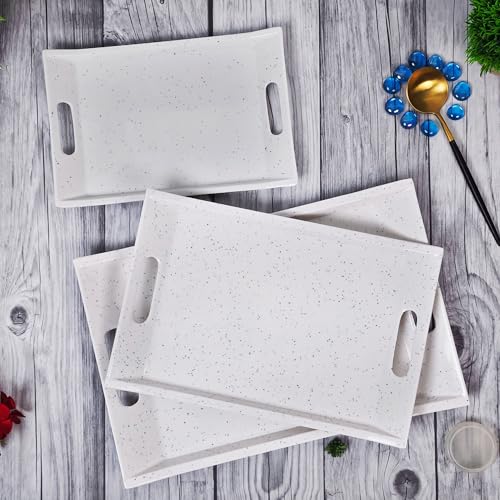 Image of U.P.C Tray Set for Serving /Serving Tray Set of 3 / Premium Printed Tray for Serving /Multi-Use Nashta Plate (Small, Medium & Large) (Multicolour)