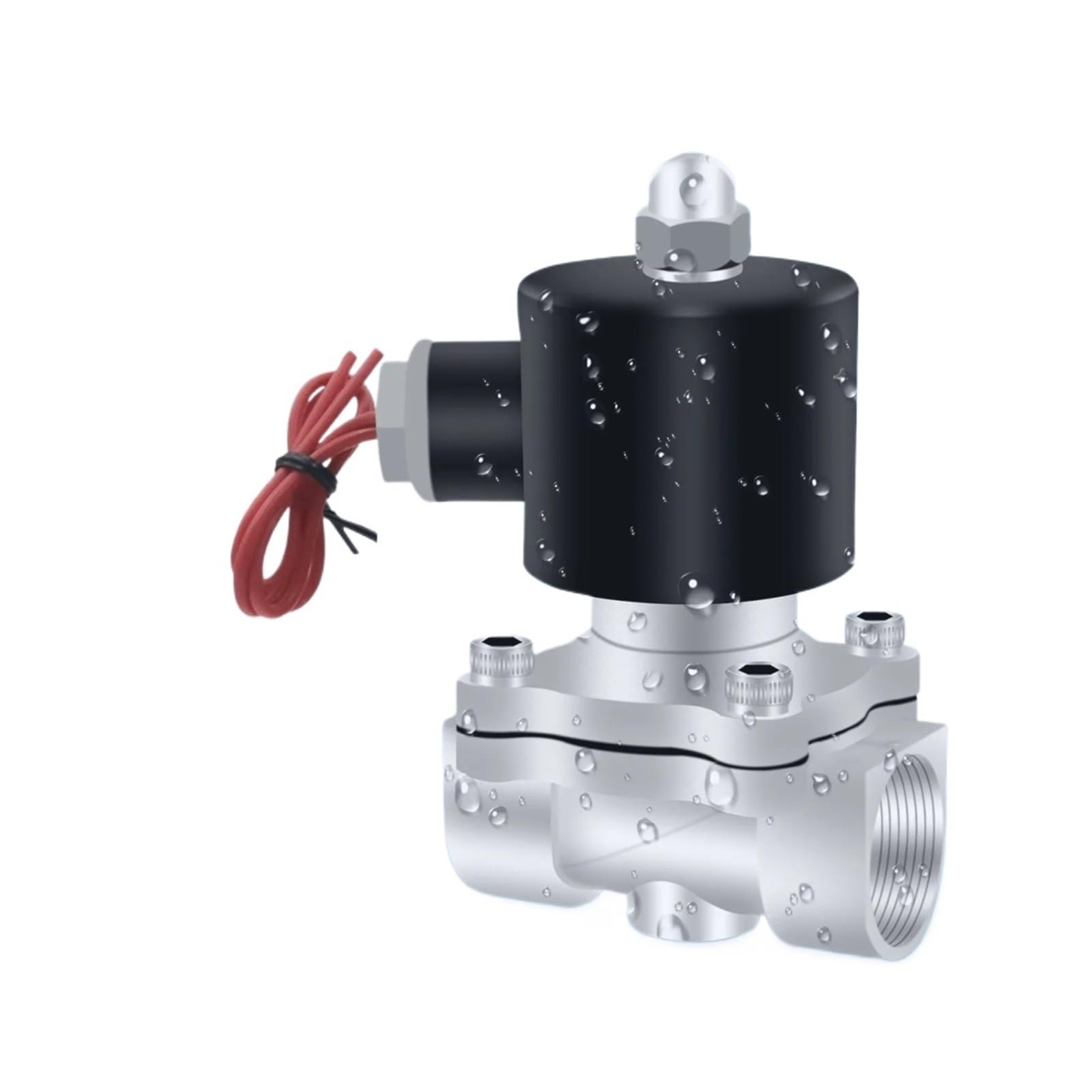 Électrovanne eau air huile 3/4 pouce 12V normalement fermée en acier inox