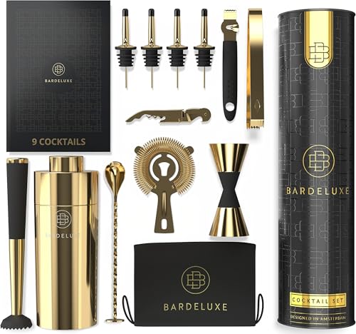 BarDeluxe® Cocktail Set 12-teilig, Barkeeper Set, Cocktail Mixer Set | 750ml Cocktailshaker Edelstahl, Cocktail Shaker Set, Bartender Set… – Ansicht 3