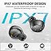 kurdene Wireless Earbuds, Mini Bluetooth Call Noise Canceling Headphones with Mic 40H Playtime Deep Bass Stereo in-Ear Earbud Lightweight IPX5 Waterproof for iPhone, Android-Black
