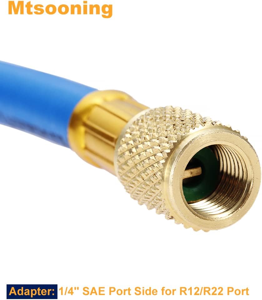 R134a AC Refrigerant Freon Recharge Hose with 70mm Gauge