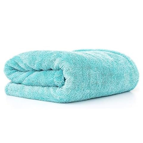 The Rag Company - The Liquid8r - super chłonny ręcznik do suszenia z mikrofibry 70/30, bezpieczny dla szczegółów i bez zarysowań, splot z pętlą, 1100 g/m², 63,5 cm x 91,4 cm, niebieski (Aqua Blue)