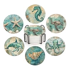 Vintage Coastal Beach Nautical Ocean Sea Turtle