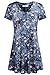 Sixother Loose Summer Tops Tie Dye Short Sleeve Shirt Plus Size Flowy Tunic Navy