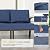 Trumbeak Aluminum Patio Furniture Set with Coffee Table,5 Seats Metal Modern Outdoor Furniture Set w/5.1" Thick Cushions,Patio Sectional w/Swivel Chairs for Backyard,Patio,Navy