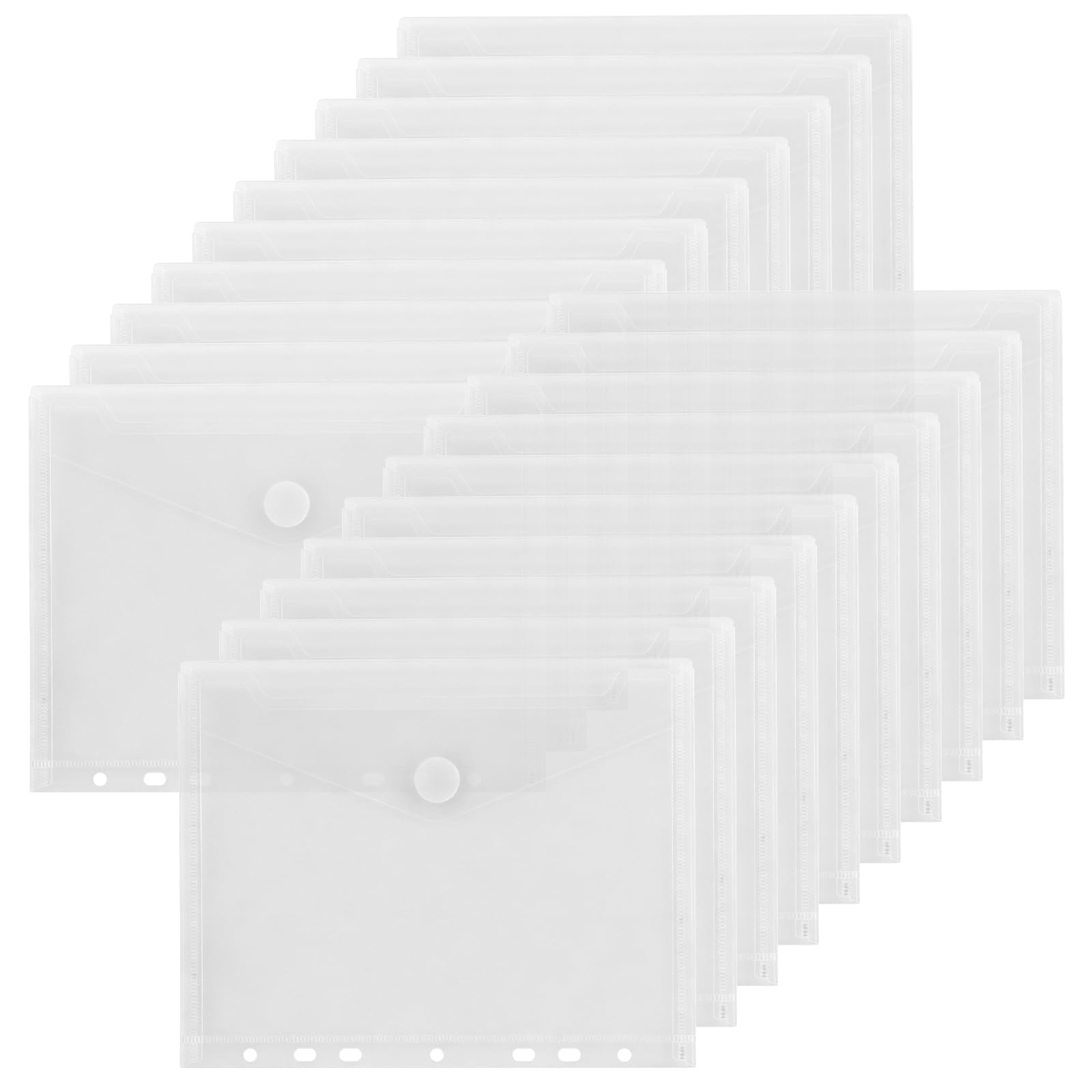 A5 Plastic Wallet, 20 PCS Document Pockets, 7 Holes Waterproof Transparent Document Wallet A5 for School, Office, Home Travel