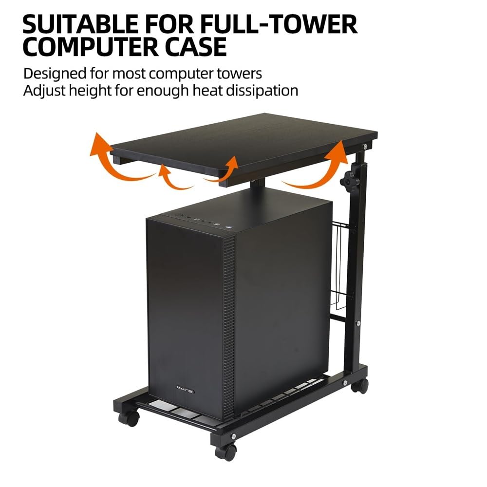 Soporte de CPU Soporte de Torre for PC Altura Ajustable, Soporte Impresora con for CPU móvil 2 Niveles