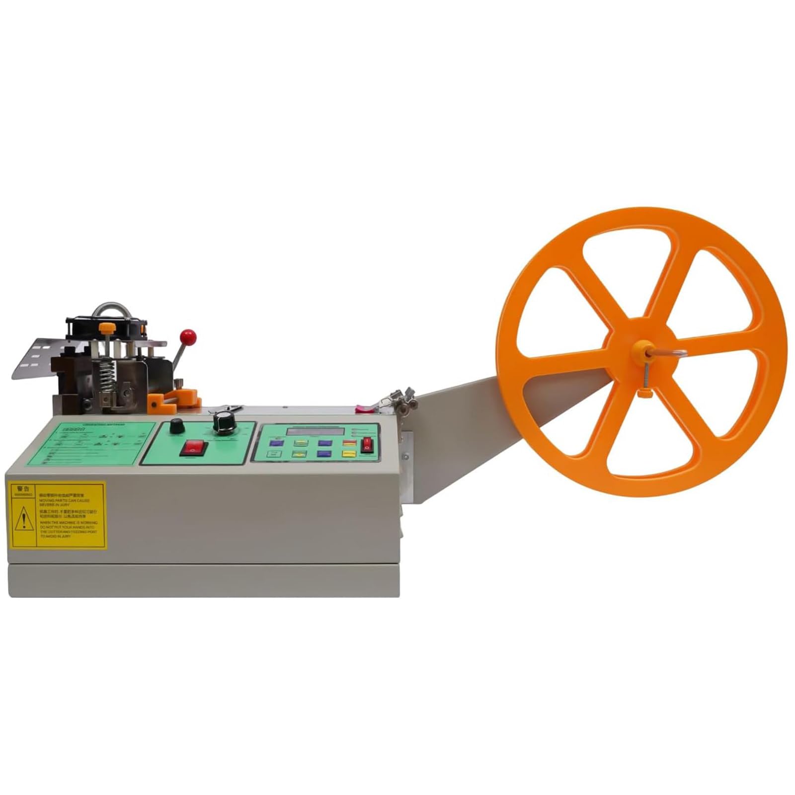 PtaTritious Automatic Tape Cutting Machine, Hot & Cold Strip Cutter Webbing Textile Belt Cutter Speed 110 pcs/min, for Elastic Band Self Adhesive Tape Ribbon Zipper