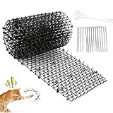 Dornengitter Gegen Katzen 30 x 200 cm, mit 10 U Nägel Anti Katzen Abwehr für Wildtiere Inner Außer, katzenabwehr Matte, Anti-Katzenabwehr für Garten, Tier Barriere mit Spikes