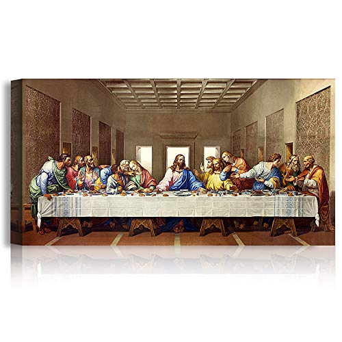A&T ARTWORK The Last Supper by Leonardo Da Vinci The World Classic Art Reproductions, Giclee Canvas Prints Wall Art for Home Decor, 30x16 inches